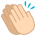 👏🏻 clapping hands: light skin tone display on JoyPixels